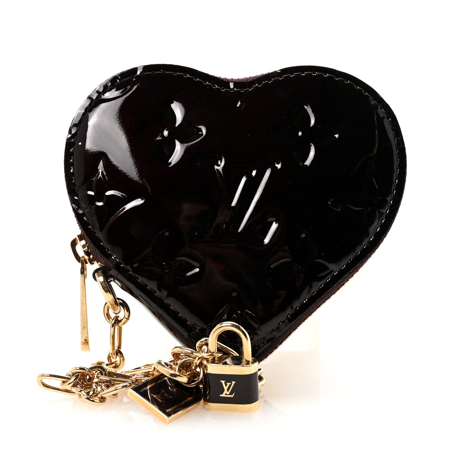 Louis Vuitton Vernis Heart Coin Purse Amarante 1 of 7