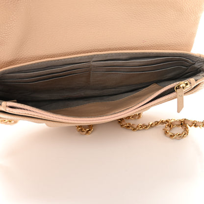 Chanel Caviar Half Moon Wallet On Chain WOC Beige 5 of 12