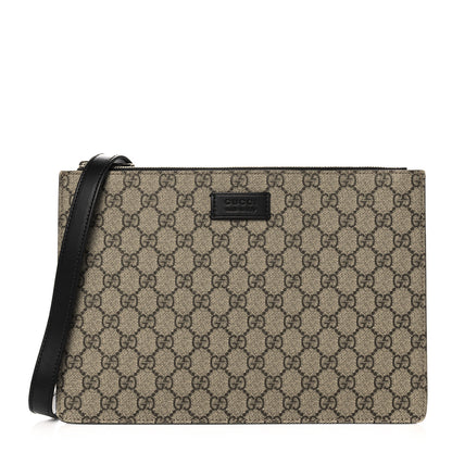 Gucci GG Supreme Monogram Signature Messenger Bag Black 1 of 11
