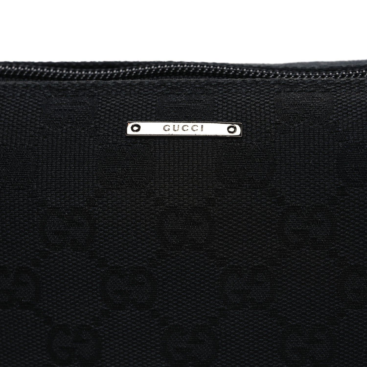 Gucci Denim Monogram Boat Pochette Black 8 of 10