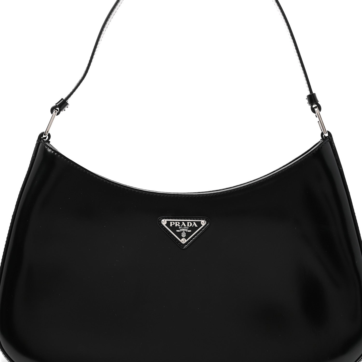Prada Spazzolato Cleo Shoulder Bag Black 7 of 10