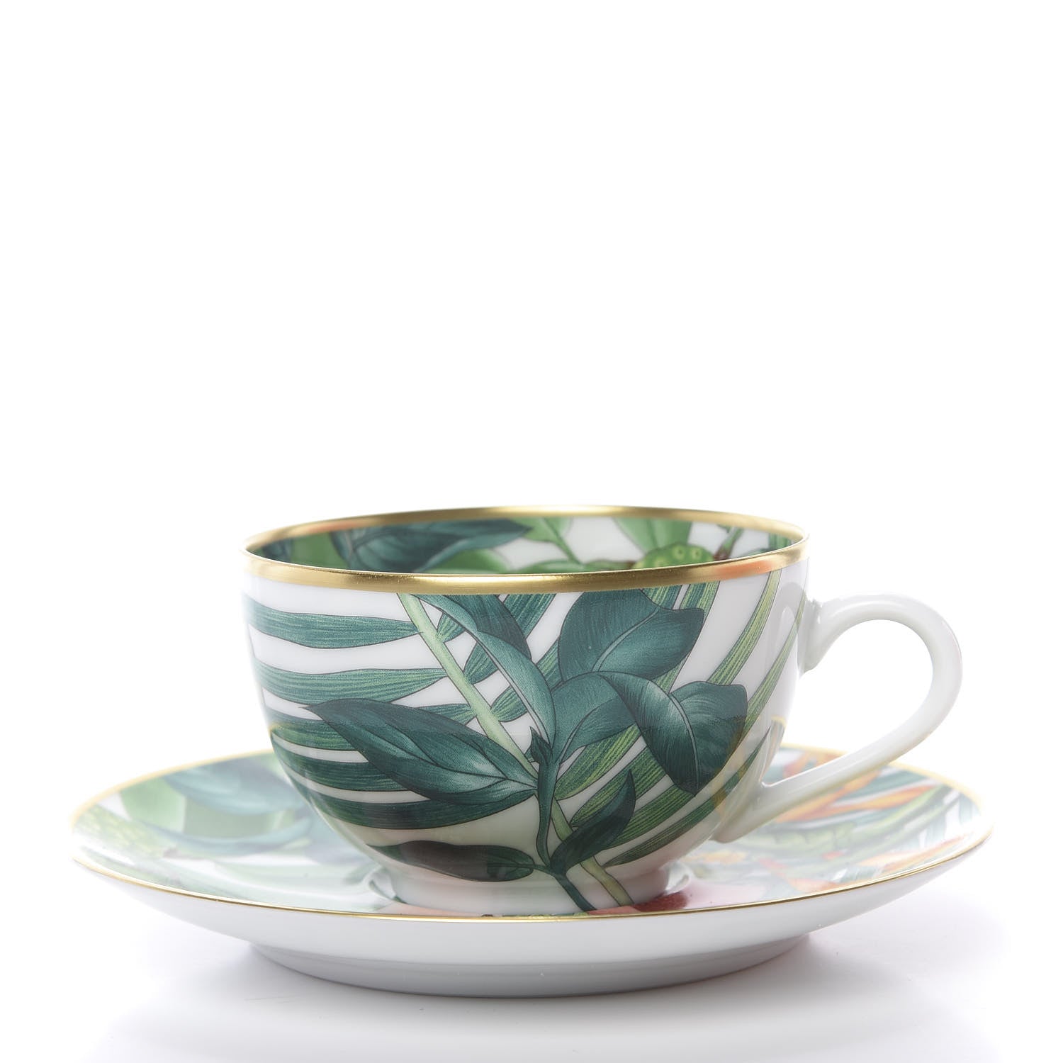 Hermes Porcelain Passifolia Tea Cup And Saucer Set Of 2 3 of 10