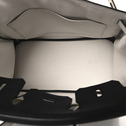 Hermes Togo Horseshoe Birkin 25 Black Craie 5 of 16