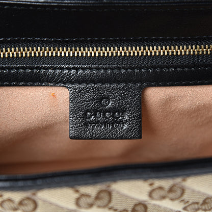 Gucci Monogram Matelasse Diagonal Small GG Marmont Shoulder Bag Beige Black 6 of 10