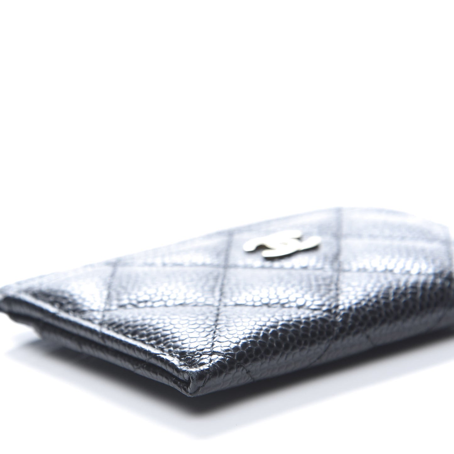 Caviar Quilted Card Holder Black