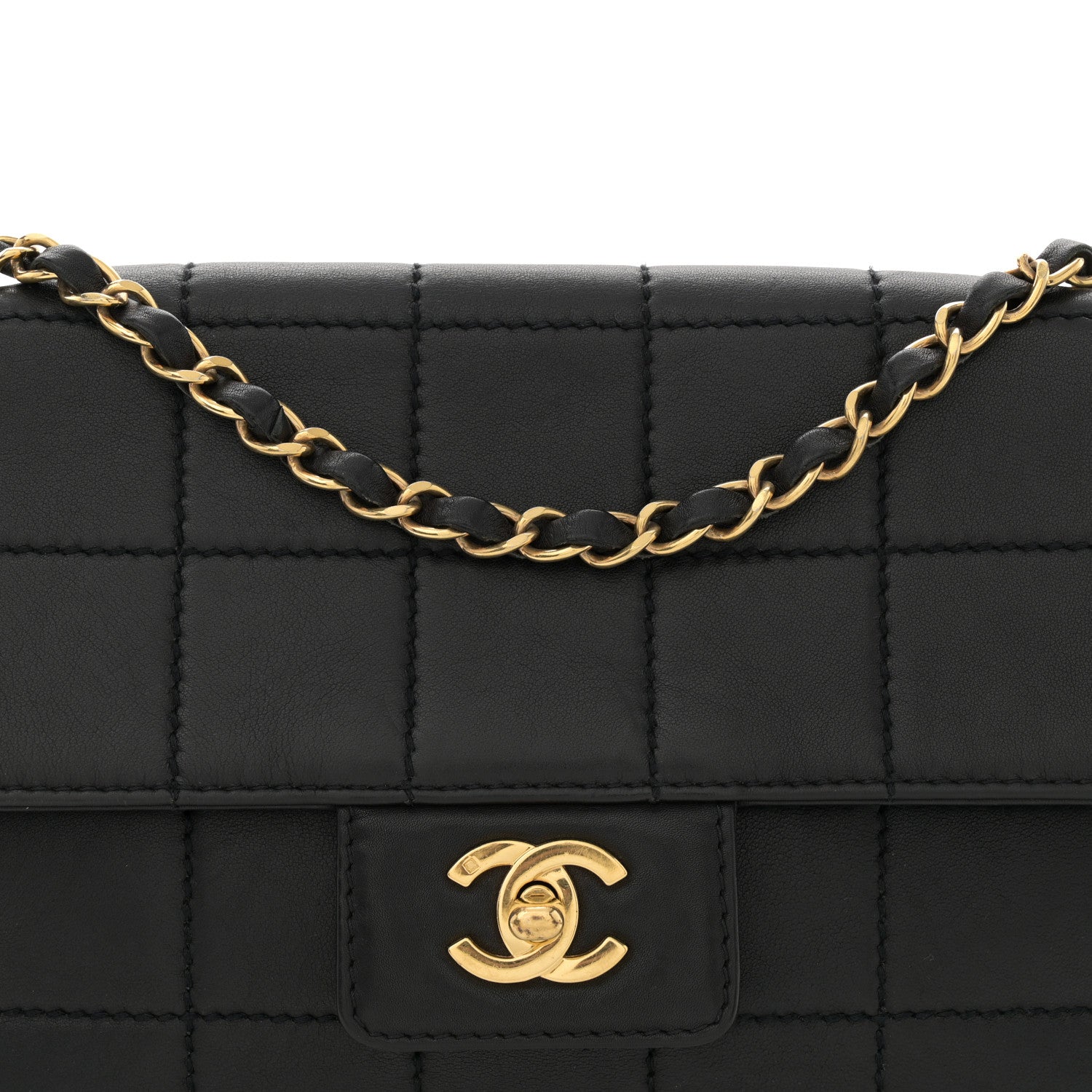 Chanel Lambskin Stitched Chocolate Bar Single Flap Black 8 of 13