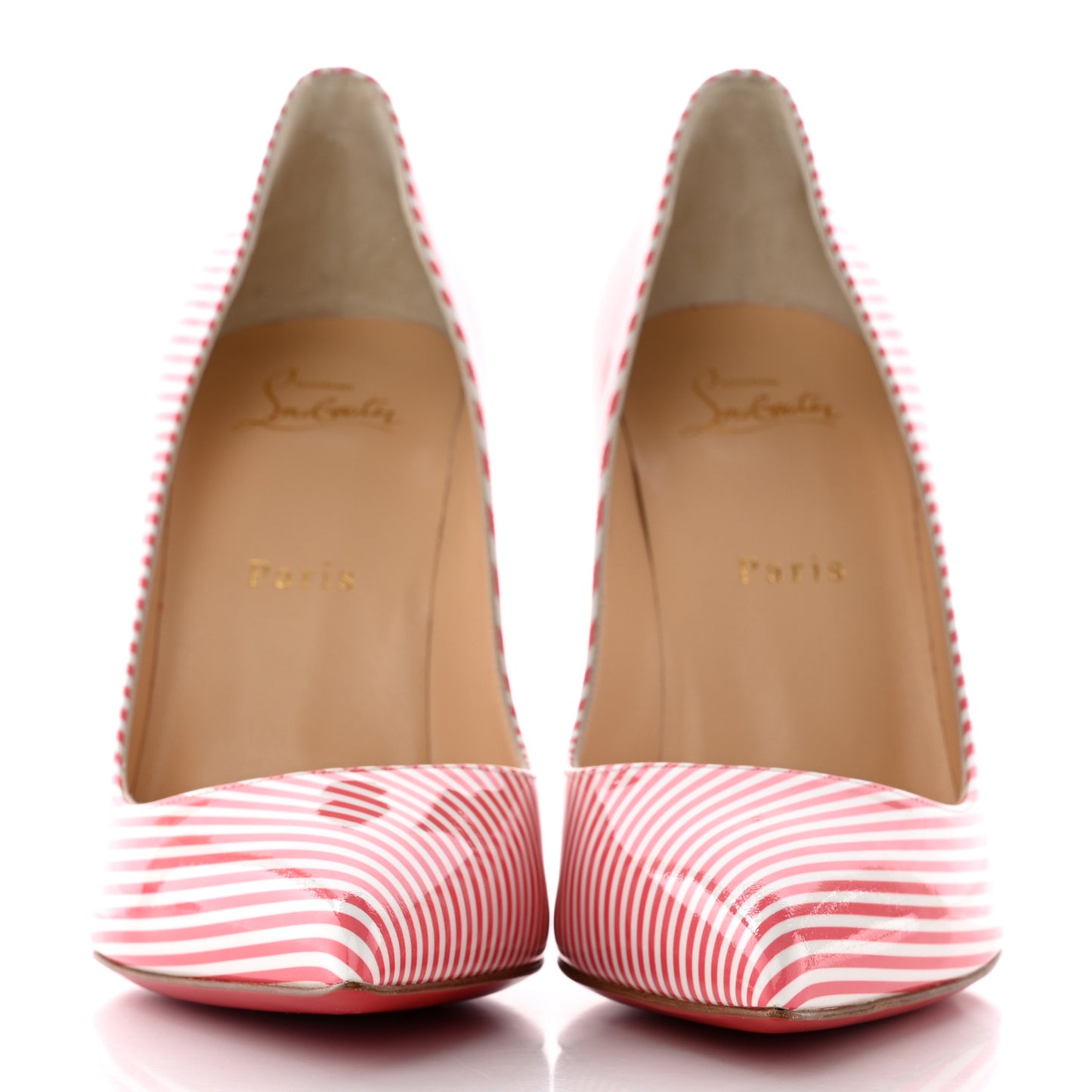 Patent Pigalle Follies Stripes 100 Pumps 39 Smoothie White
