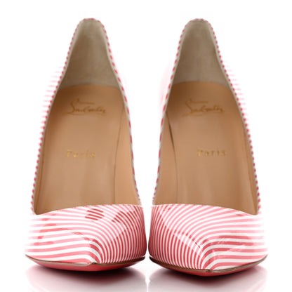 Christian Louboutin Patent Pigalle Follies Stripes 100 Pumps 39 Smoothie White 2 of 13