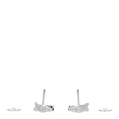 Cartier 18K White Gold Diamond Onyx Emerald Panthere Earrings 3 of 4