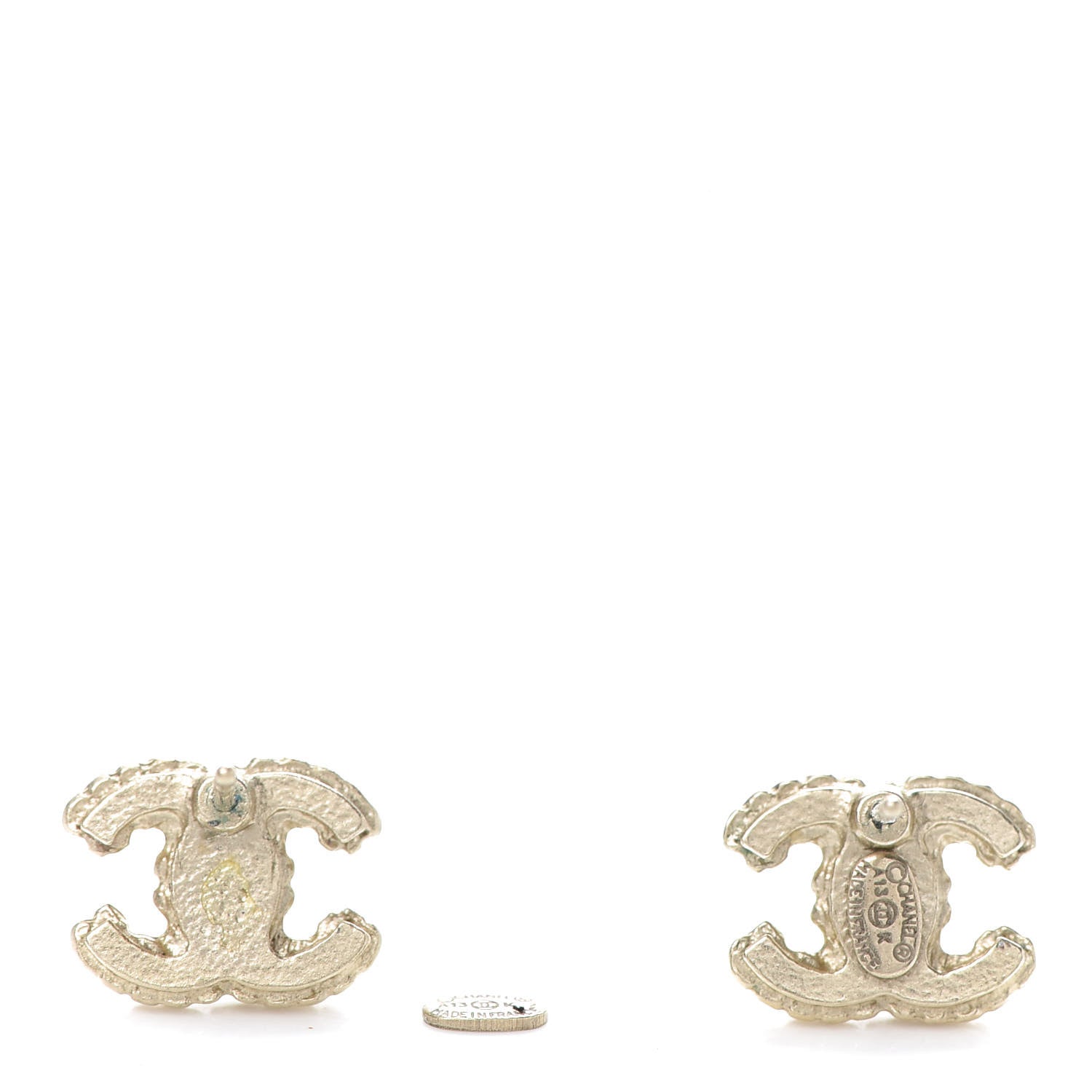 Chanel Crystal Mini CC Earrings Gold 4 of 7