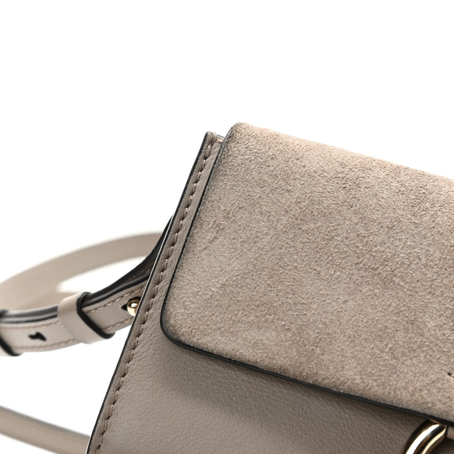 Chloe Suede Calfskin Mini Faye Shoulder Bag Motty Grey 11 of 11