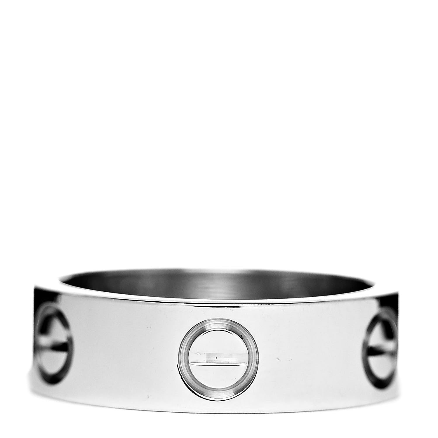 Cartier 18K White Gold 5.5mm LOVE Ring 51 5.75 1 of 5