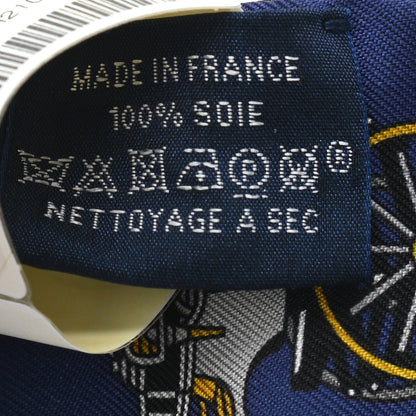 Hermes Silk Les Voitures Exquises Twilly Marine Gris Gold 4 of 4