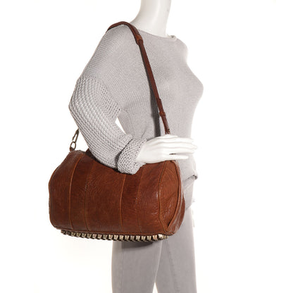 Alexander Wang Pebbled Lambskin Rocco Brown w Antique Silver Hardware 2 of 7