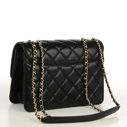 Chanel Shiny Sheepskin Quilted Beauty Lock Flap Black 3 of 7
