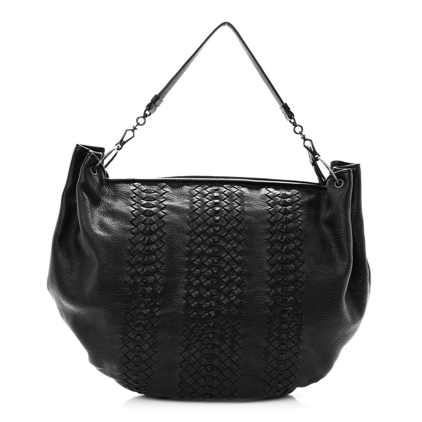 Cervo Deerskin Woven Hobo Black