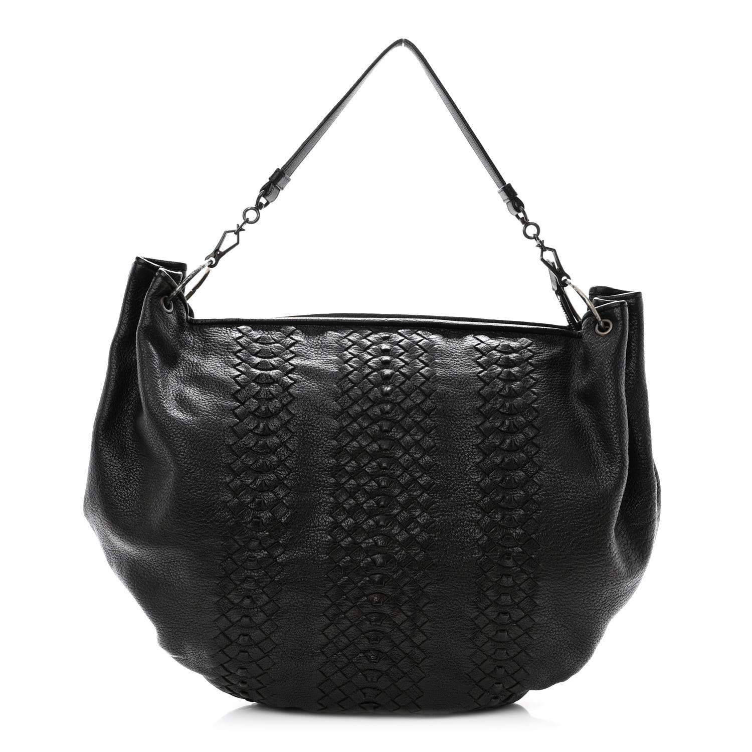 Bottega Veneta Cervo Deerskin Woven Hobo Black 1 of 11