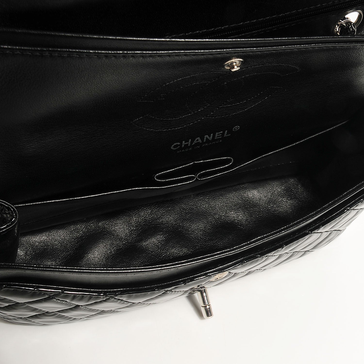 Chanel Patent Quilted Medium Double Flap Black 5 of 8