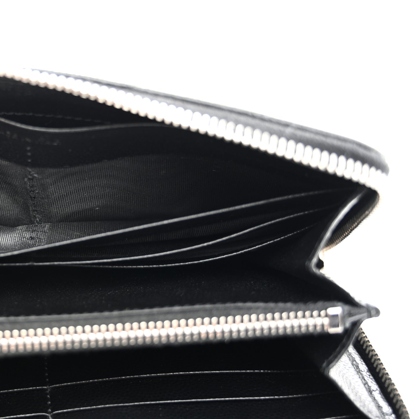 Grain De Poudre Matelasse Chevron Monogram Zip Around Wallet Black
