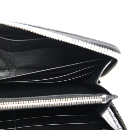 Saint Laurent Grain De Poudre Matelasse Chevron Monogram Zip Around Wallet Black 7 of 9