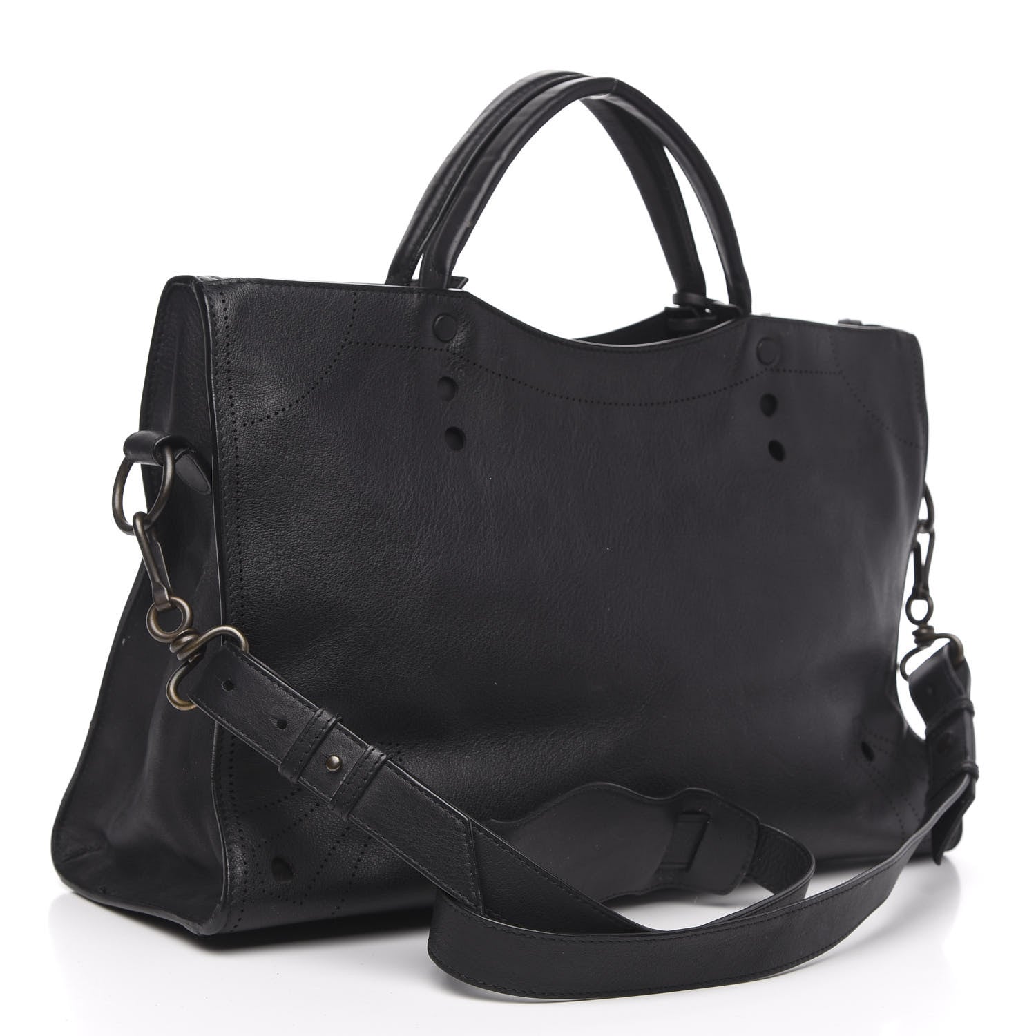 Balenciaga Veau Soyeux Perforated Blackout Hardware City Black 3 of 11
