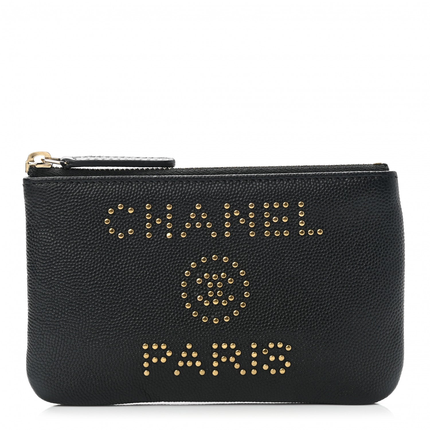 Chanel Caviar Studded Deauville Cosmetic Pouch Black 1 of 8