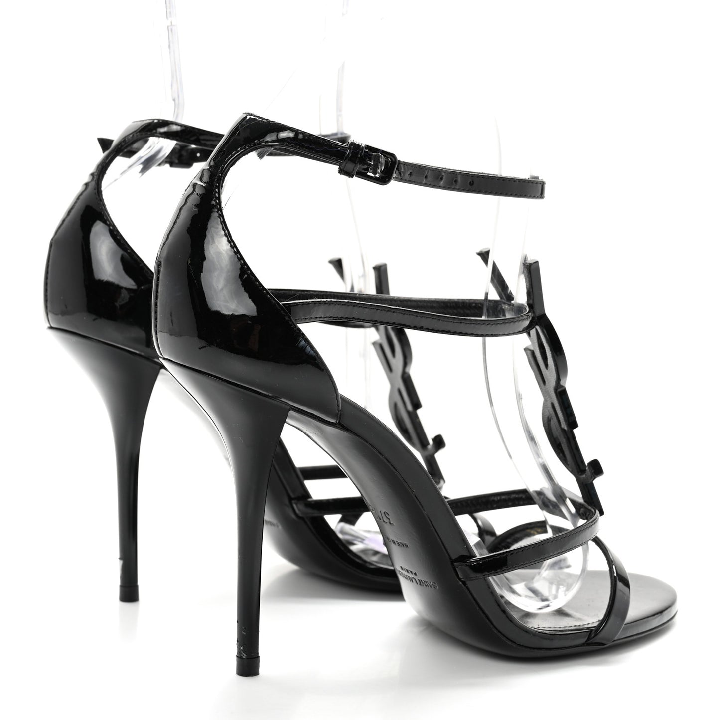 Patent Cassandra Ankle Strap Sandals 37.5 Black