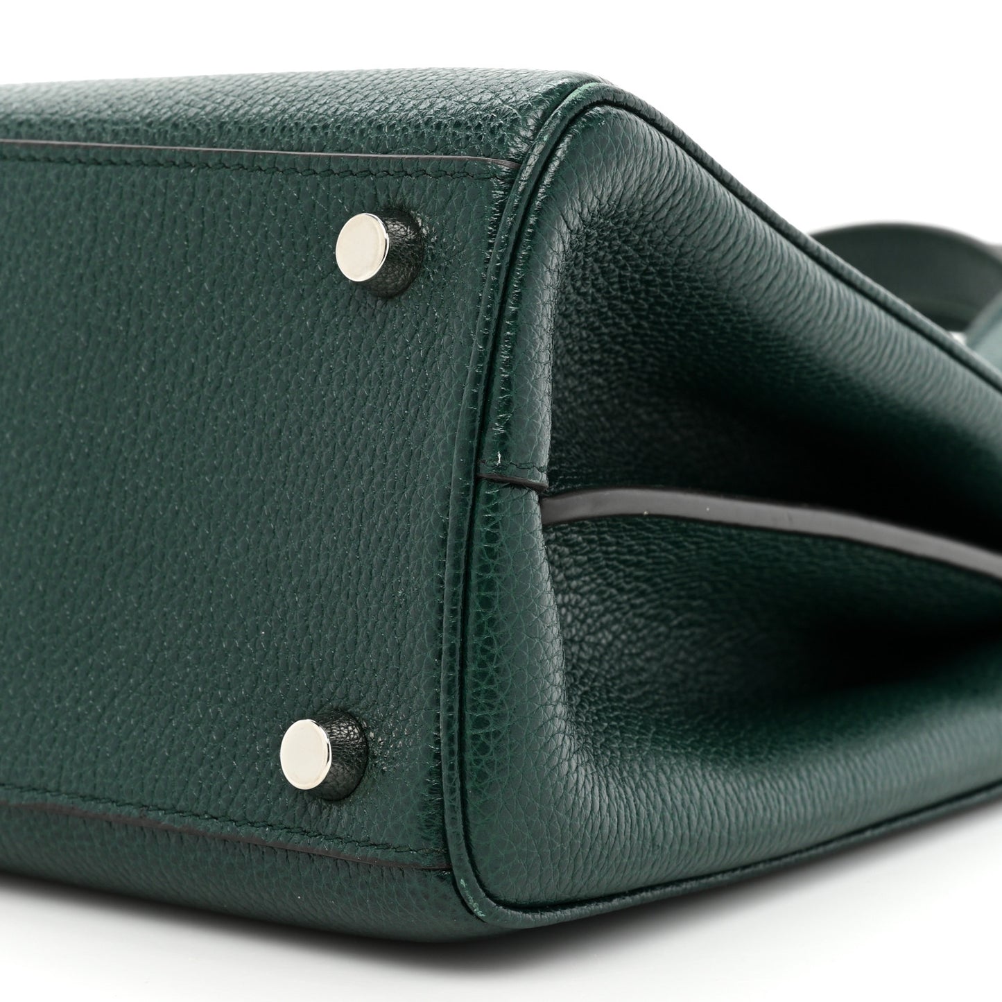 Grainy Calfskin Small Zumi Top Handle Bag Vintage Green