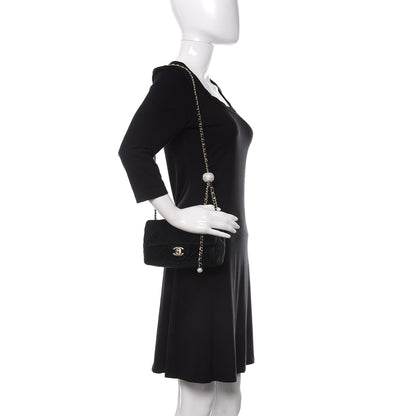 Chanel Velvet Quilted Mini Rectangular Pearl Crush Flap Black 2 of 10