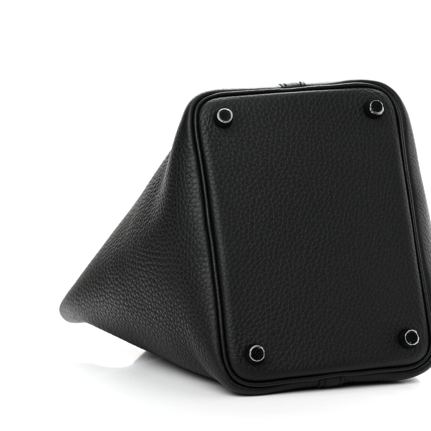 Taurillon Clemence Monochrome Picotin Lock 18 PM Black