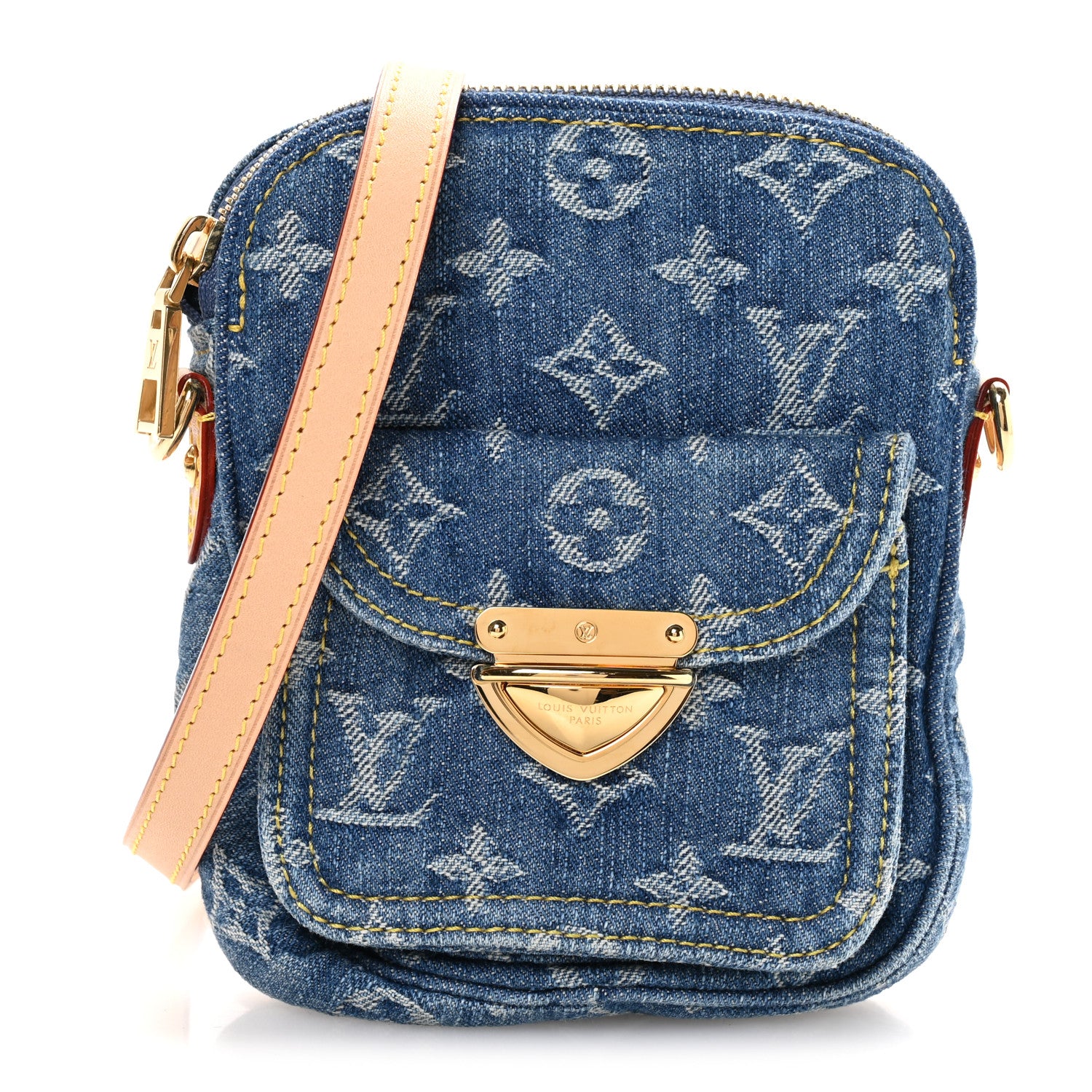 Louis Vuitton Denim Fairfax Pochette Blue 7 of 9