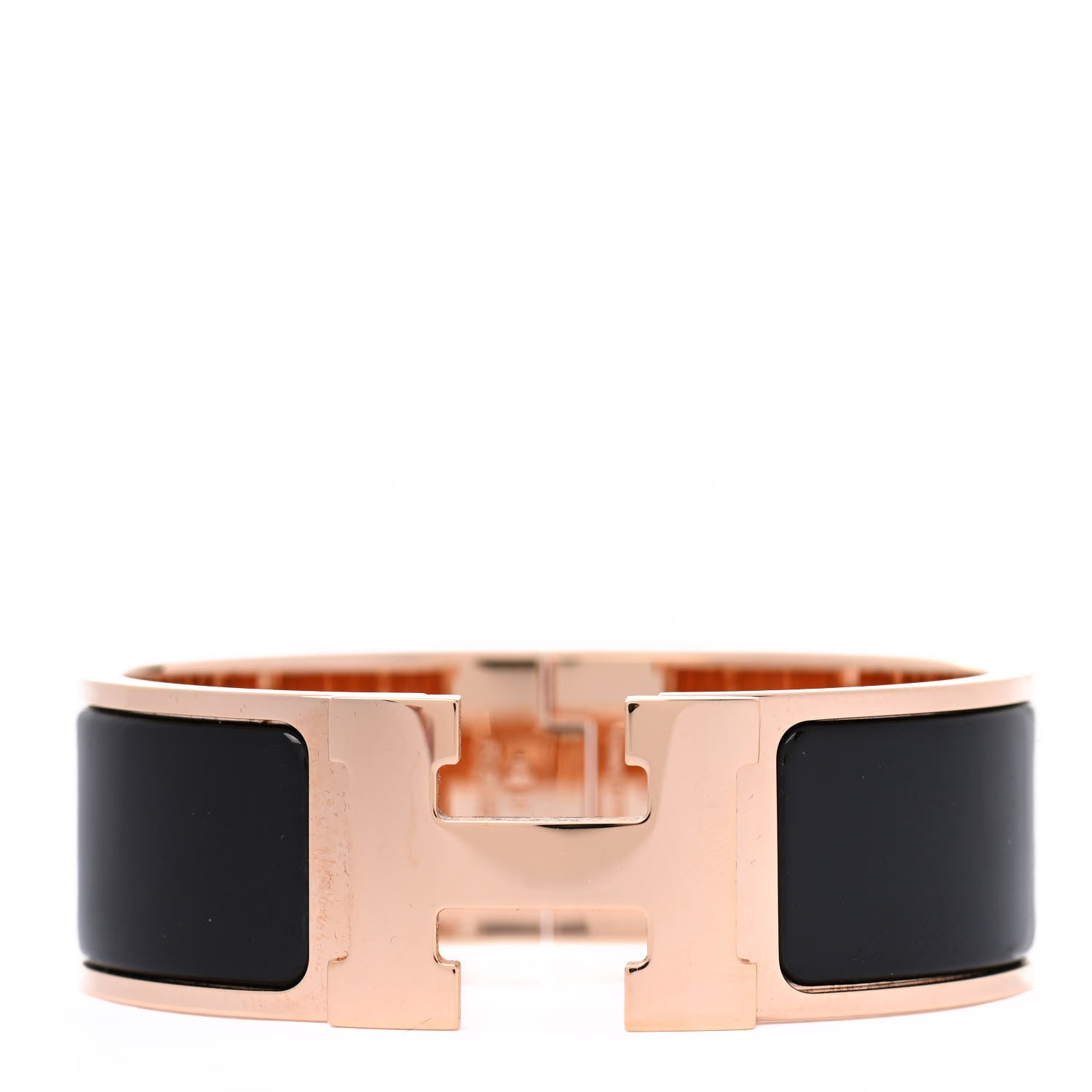 Hermes Enamel Wide Clic Clac H Bracelet PM Black 1 of 5