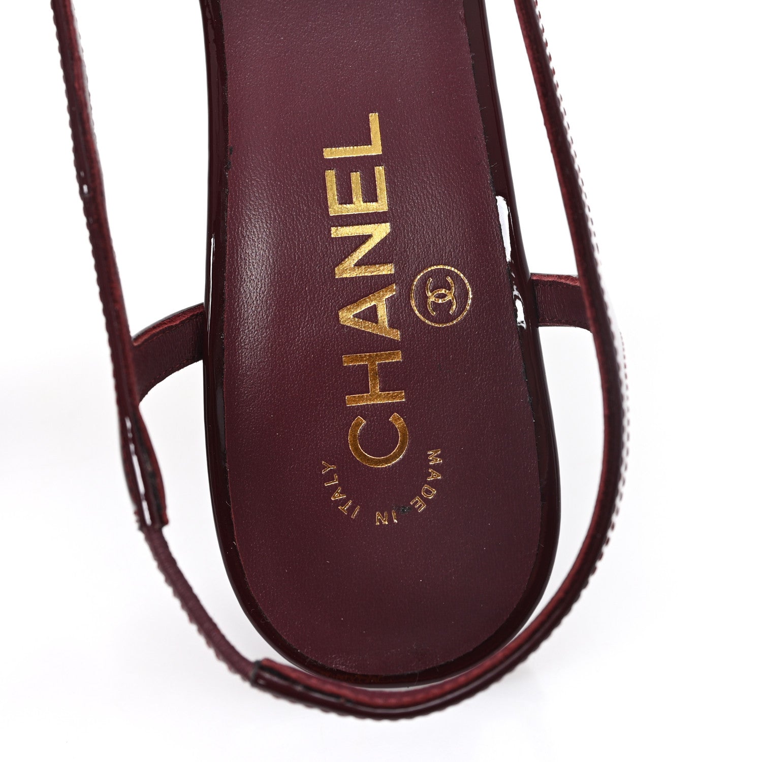 Chanel Patent Calfskin Slingback CC Cutout Pumps 40 Dark Burgundy 8 of 10