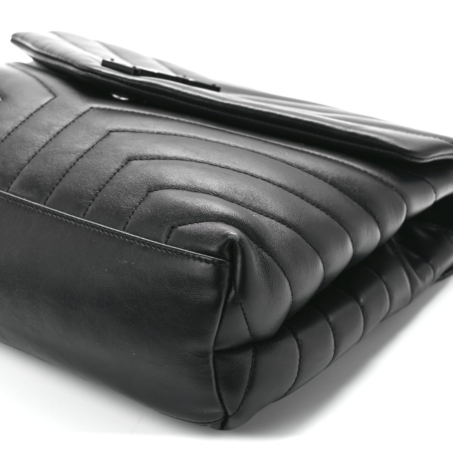 Saint Laurent Calfskin Y Quilted Monogram Monochrome Medium Loulou Chain Satchel Black 11 of 11