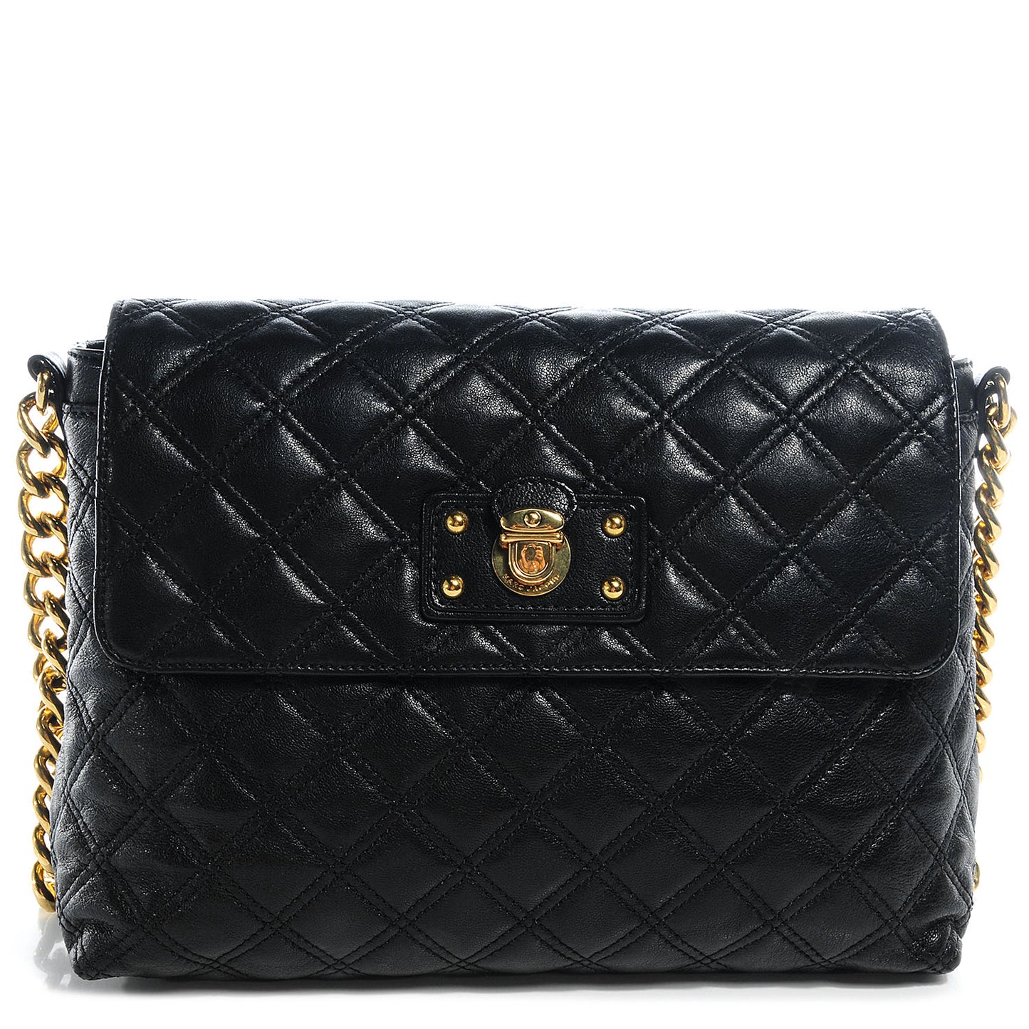 Leather Quilted The XL Single Flap Black