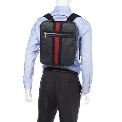 Gucci GG Supreme Monogram Web Tote Backpack Black Grey 2 of 9