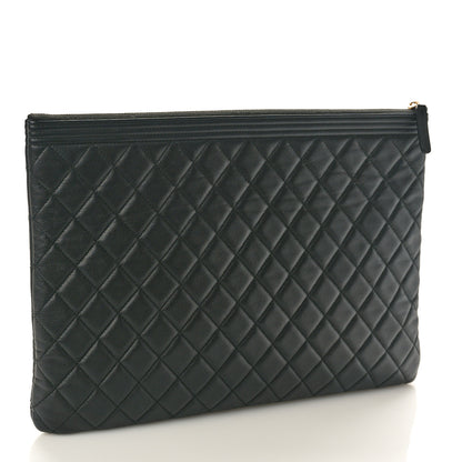 Chanel Caviar Quilted Large Boy Cosmetic Case Black 3 of 10