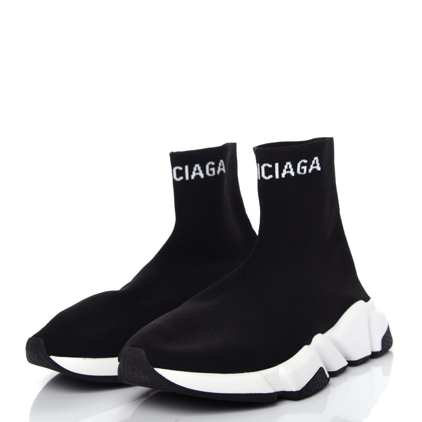 Neoprene Knit Womens Hi Speed Sneakers 39 Black White