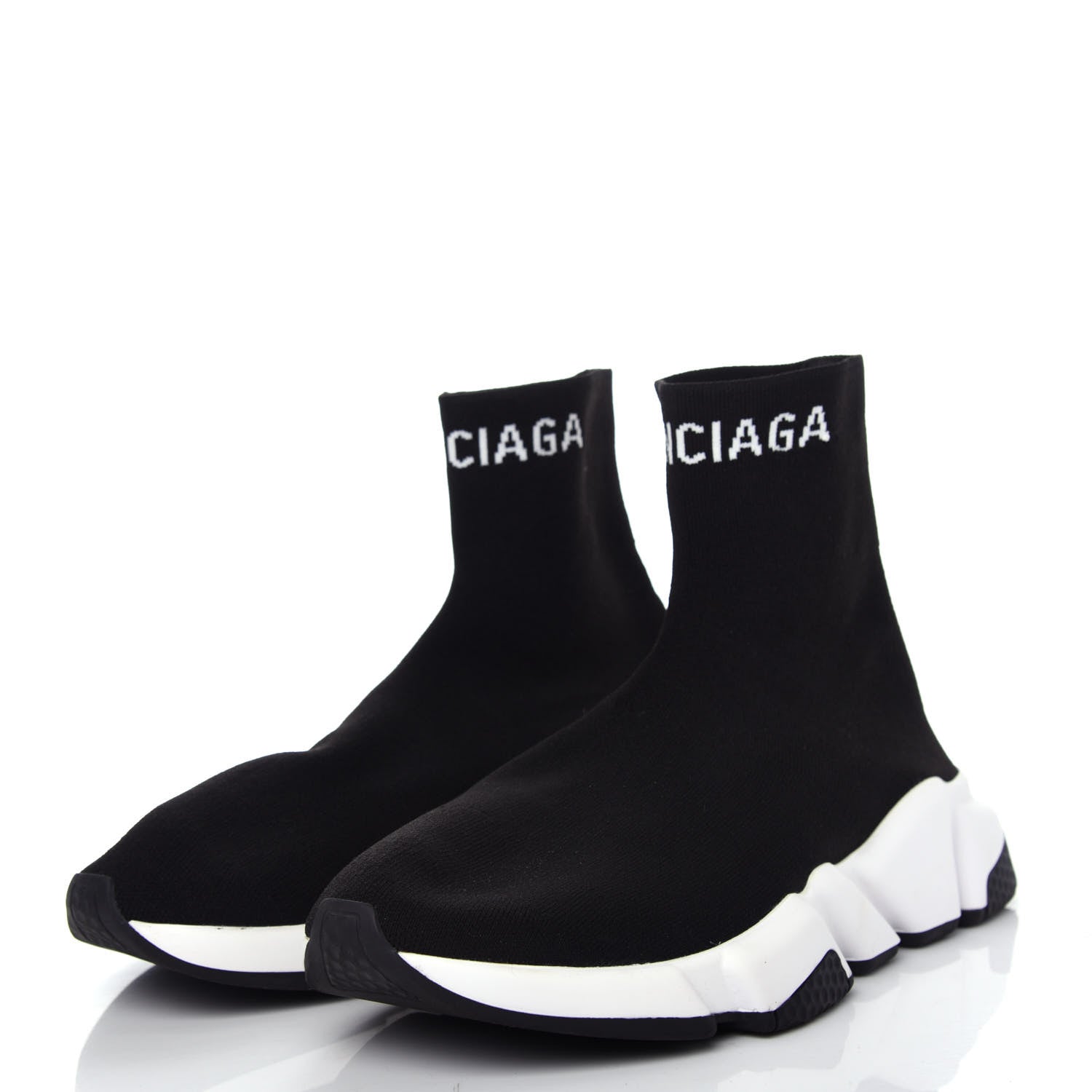 Balenciaga Neoprene Knit Womens Hi Speed Sneakers 39 Black White 3 of 10