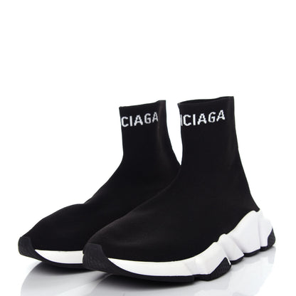 Balenciaga Neoprene Knit Womens Hi Speed Sneakers 39 Black White 3 of 10