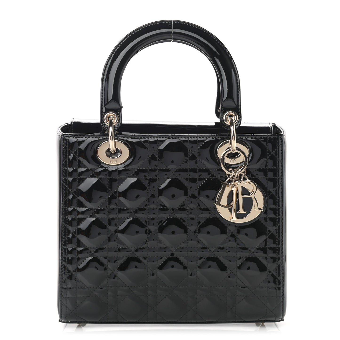 Patent Cannage Medium Lady Dior Black