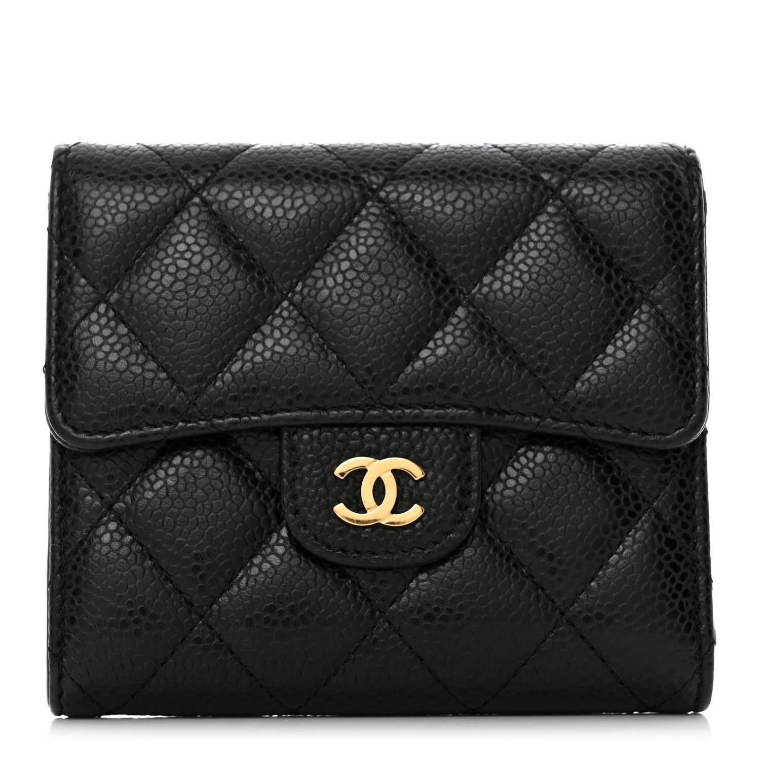 Chanel Caviar Quilted Compact Flap Wallet Black 1 of 8