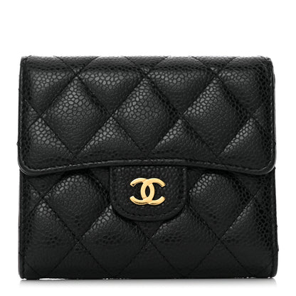 Chanel Caviar Quilted Compact Flap Wallet Black 1 of 8