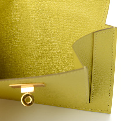 Hermes Chevre Mysore Kelly Pocket Compact Wallet Lime 7 of 9