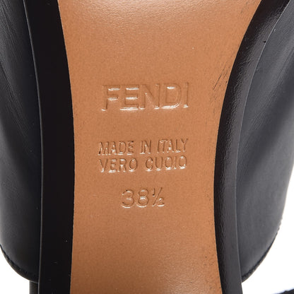 Fendi Vitello Spiked Heel Mules 38.5 Black 10 of 12