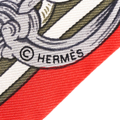 Hermes Silk Bride De Cour Twilly Corail Naturel Kaki 4 of 4