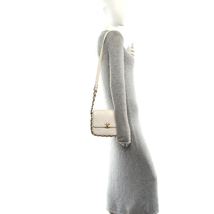 Chanel Calfskin Quilted Small Framing Chain Flap Bag White 2 of 10