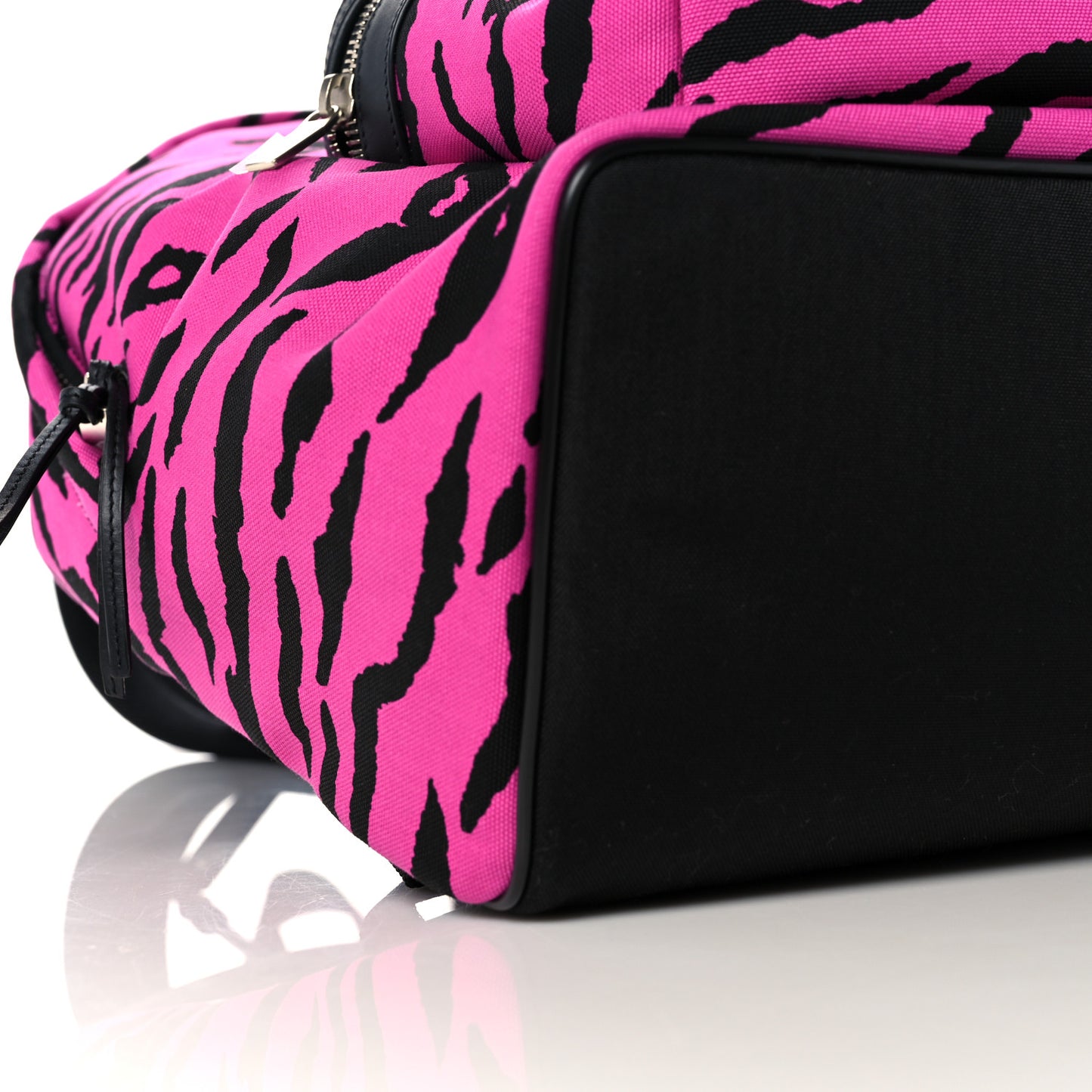Canvas Zebra Print City Backpack Pink Black