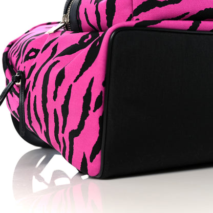 Saint Laurent Canvas Zebra Print City Backpack Pink Black 9 of 11