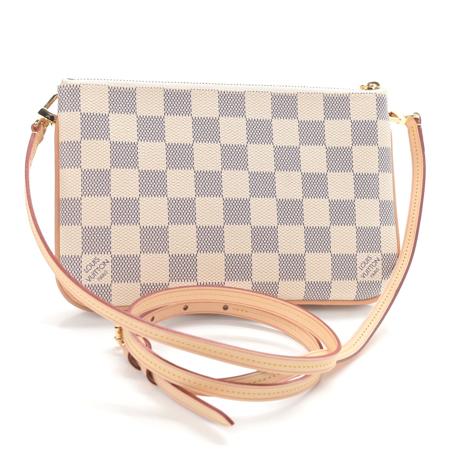 Louis Vuitton Damier Azur Double Zip Pochette 3 of 12